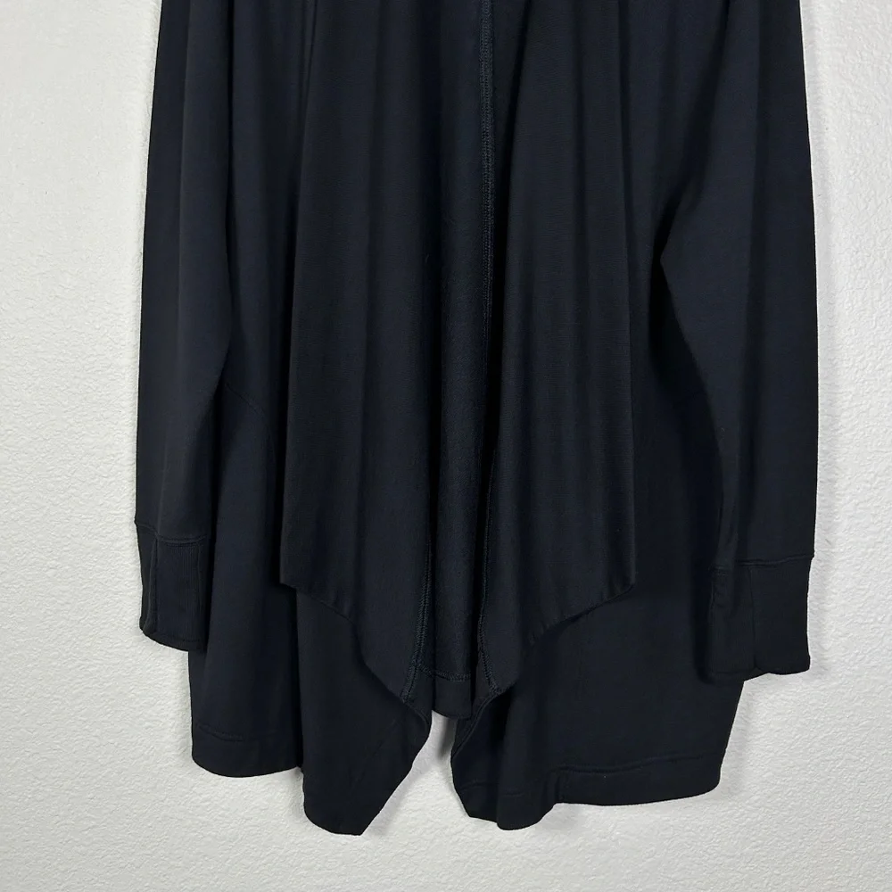 Athleta size L Pranayama Restore Wrap black long cardigan nirvana fabric relaxed